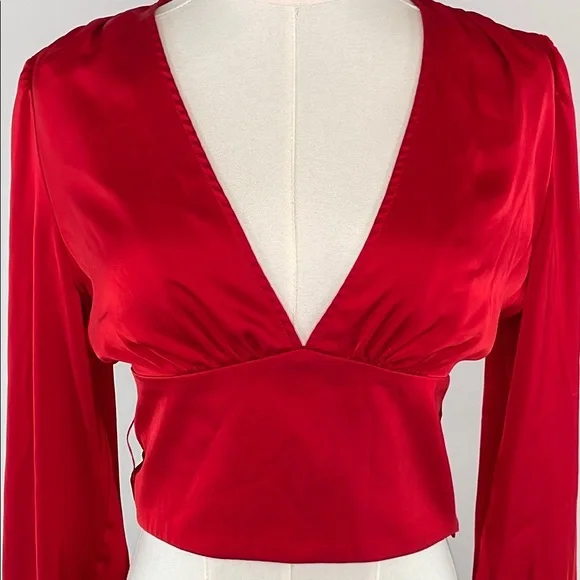 Marissa Webb x RTR Tie Waist Satin Top, 2 - Picture 9 of 15